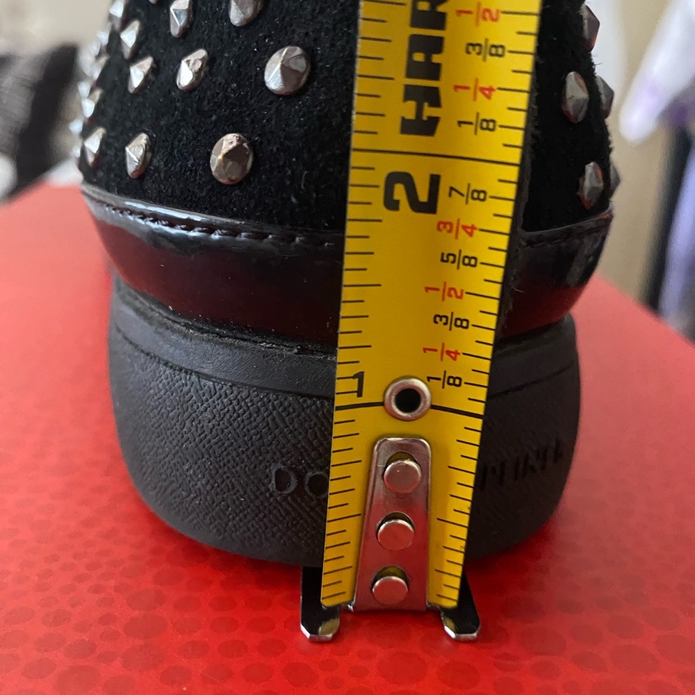 Donald J Pliner Mickeyspol Black Oily Suede Studded Loafer Size 7 - Picture 7 of 14
